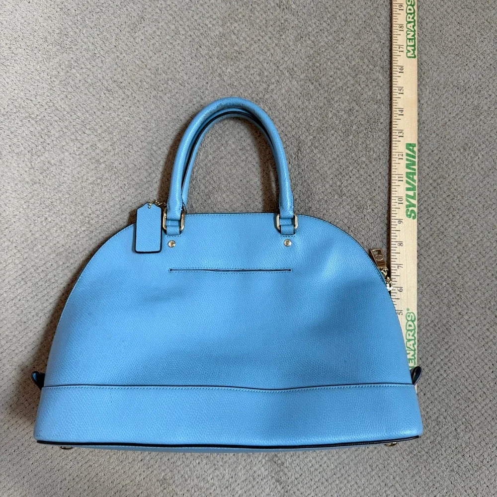 Coach Blue Leather Dome Satchel Handbag Large Gold Hardware F25671